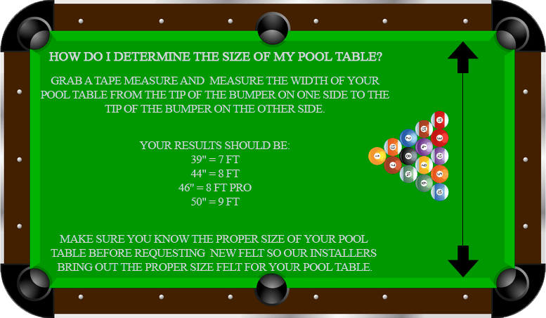 pool table dimensions